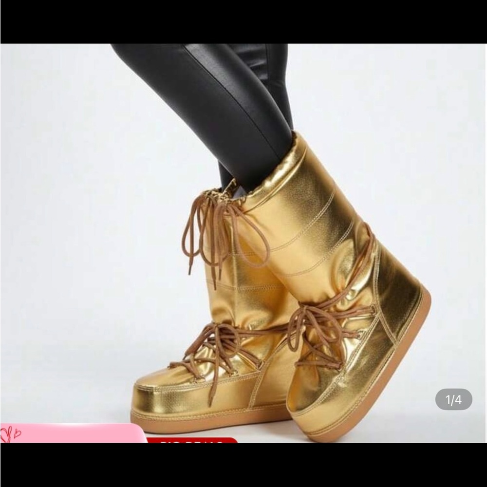 New Gold Women's snow boots